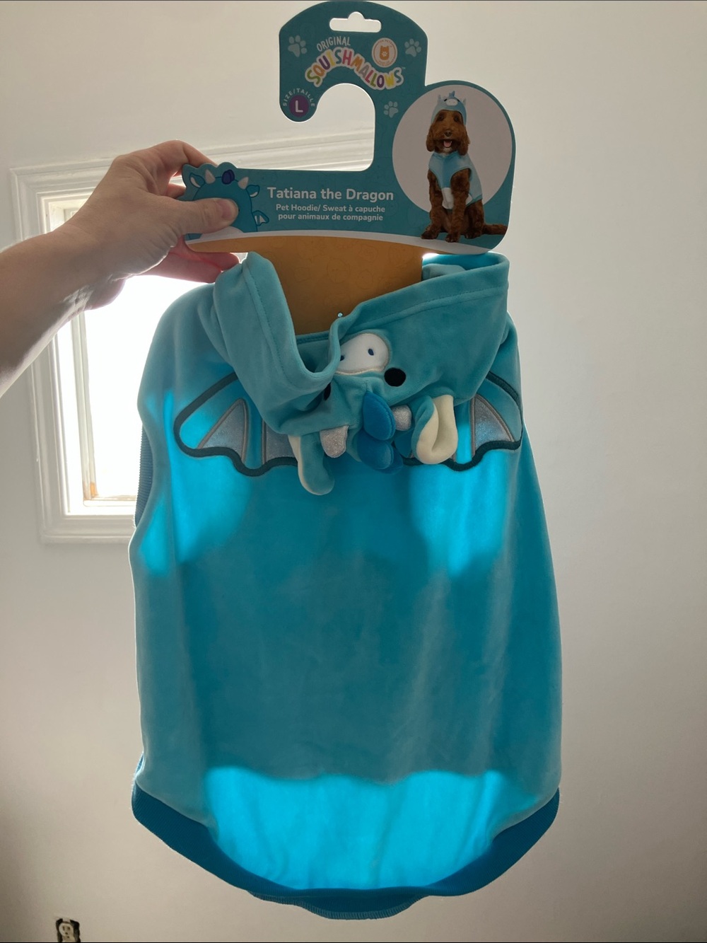 Squishmallows Tatiana the Dragon Pet Hoodie - Turquoise Blue